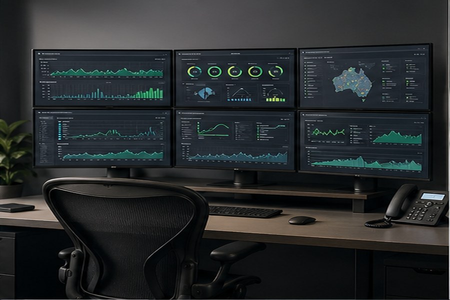 Managed IT monitoring dashboard with secure business infrastructure