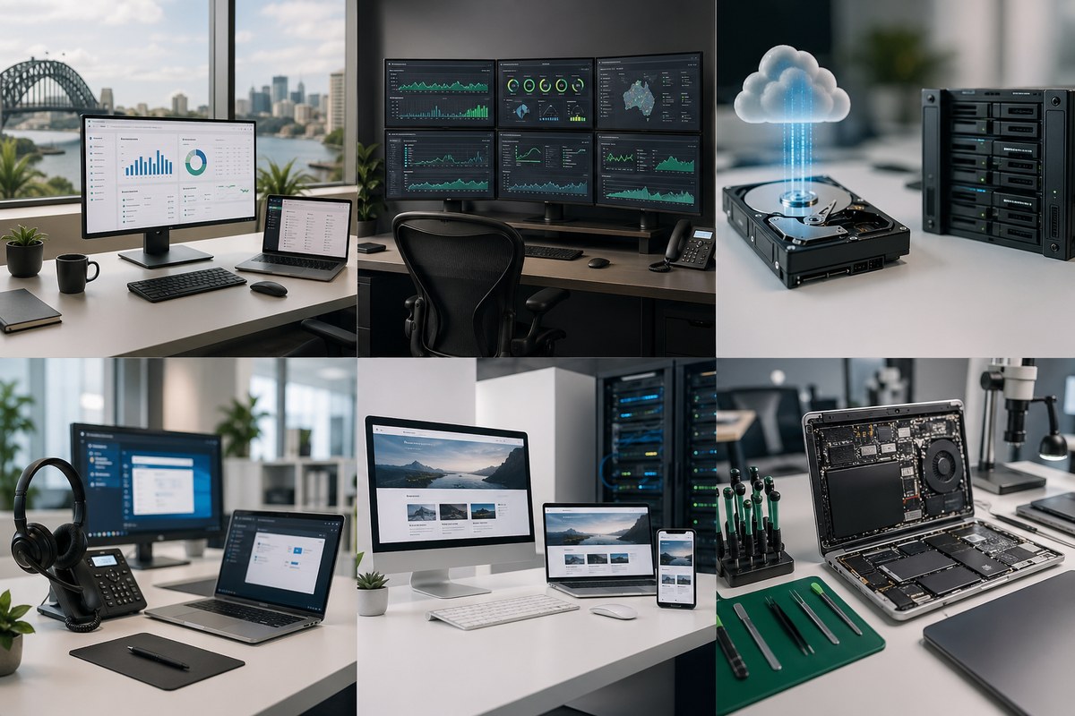 Modern IT services across ERP, managed IT, recovery, support, hosting, and repairs